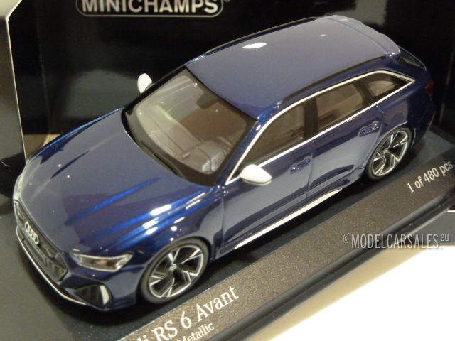 Audi RS6 Avant (c8) Navarra Blue Metallic 1:43 410018011 MINICHAMPS diecast  model car / modelli in scala In vendita